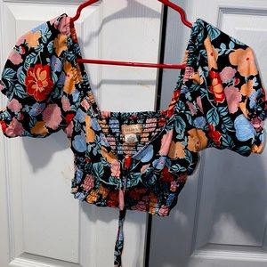 Xtra small womens crop top floral